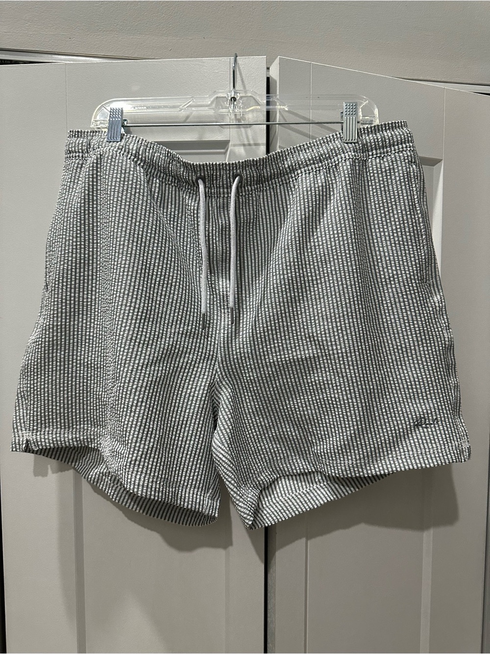 Rails La Brea Gray Seersucker Drawstring Swim Shorts